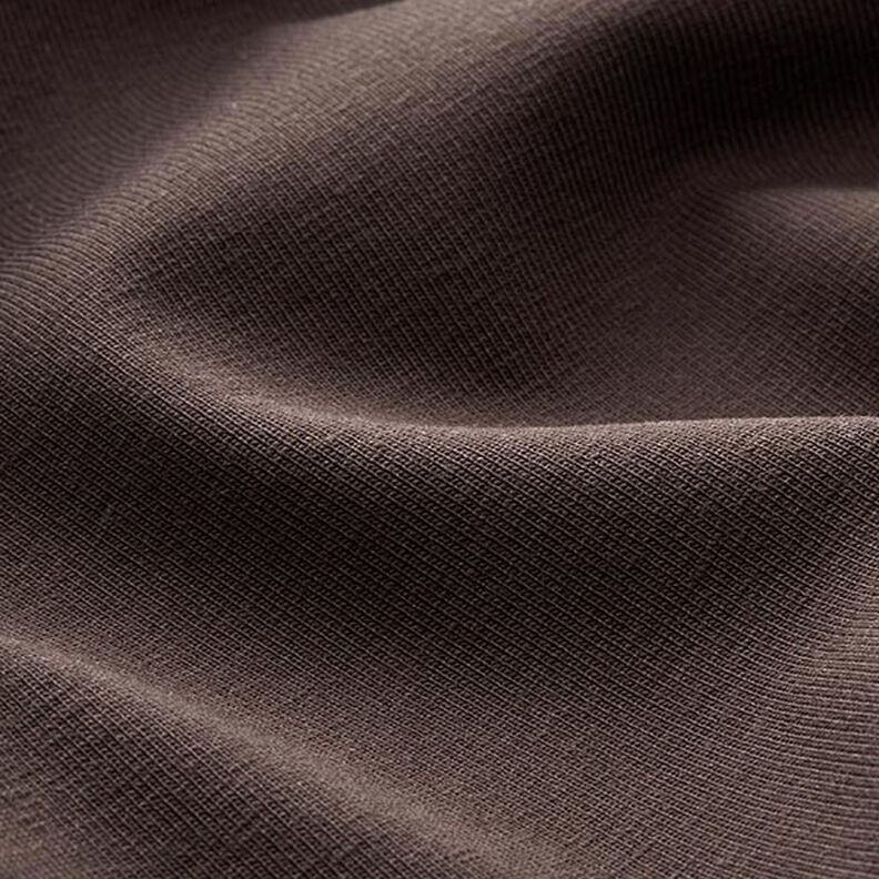 Tela de jersey de algodón Uni mediano – marrón negro,  image number 4