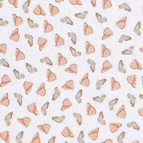 Popelina de algodón Mariposas delicadas Impresión digital – blanco, 