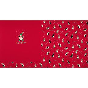 Panel Felpa francesa veraniega Pingüino en la nieve – rojo, 