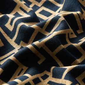 Tela de jersey de viscosa Rectángulos abstractos – azul noche/beige, 