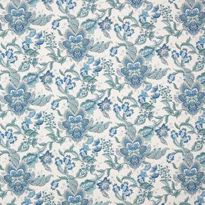 Tela decorativa Lona Adornos florales orientales 280 cm – blanco/azul, 