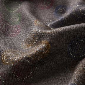 Tela de jersey de viscosa Círculos de colores – piedra gris, 