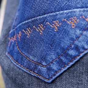 Juego de hilos de coser denim con 5 agujas de coser para pantalones vaqueros [ 100m | 8 Unidad ] |, 