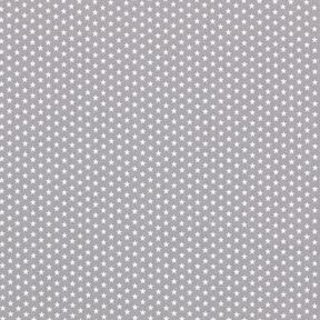 Popelina de algodón estrellas pequeñas – gris/blanco, 