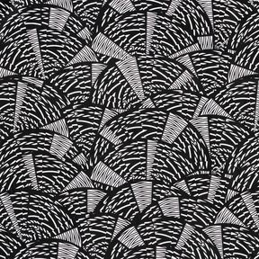 Tejido de bañador con patrón gráfico abstracto – negro/blanco, 