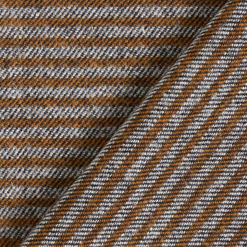 Tela para pantalón a rayas – caramelo/gris,  image number 4