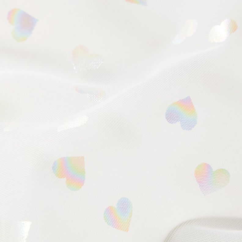 Malla fina con corazones laminados – blanco,  image number 3