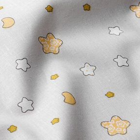 Tela de algodón Cretona Estrellas – gris/amarillo, 