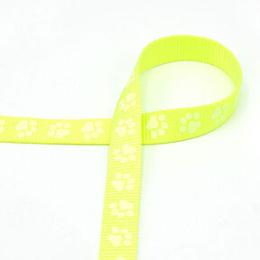 Cinta tejida reflectante Correa para perro Patas [20 mm] – amarillo neon, 
