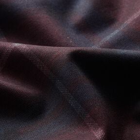 Tela de jersey romaní Cuadros – azul negro/merlot, 