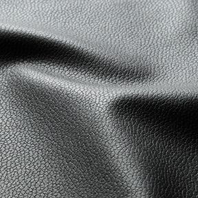 Tela de tapicería Imitación de piel Ligero relieve – negro, 
