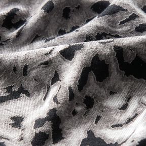 Tela de jersey de viscosa Estampado de leopardo abstracto – gris plateado/negro, 