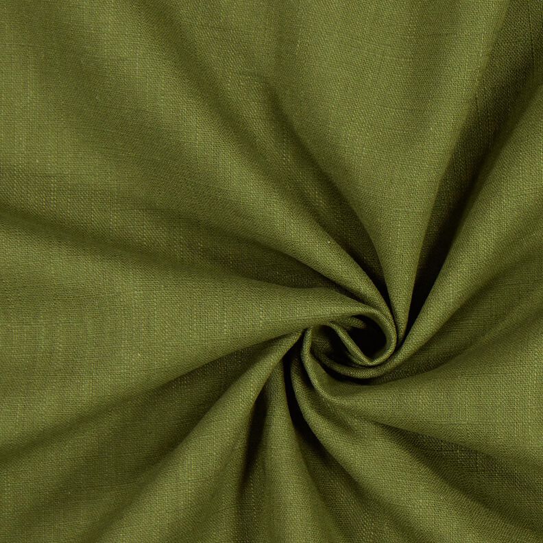 Tejido de lino con mezcla de ramio mediano – oliva oscuro,  image number 1