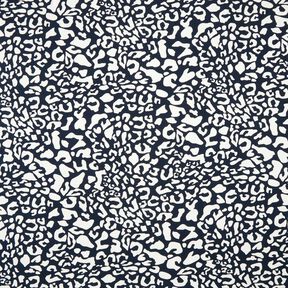 Tela de jersey de viscosa Manchas leopardo abstractas – azul noche/blanco, 