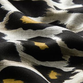 Tela de jersey de viscosa Grandes manchas de leopardo – gris claro/amarillo curry, 