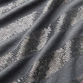 Tejido de punto con rayas horizontales lentejuelas y brillo – gris, 