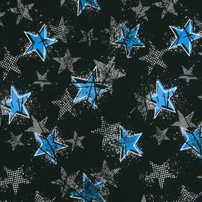 Felpa francesa veraniega Variaciones de estrellas | Glitzerpüppi – negro/azul, 