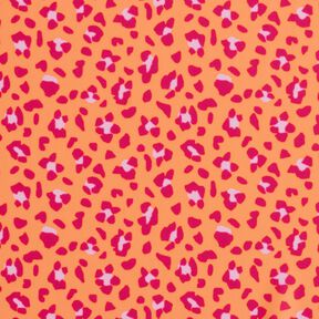Tejido de bañador con estampado leopardo – naranja melocotón/rosa intenso, 