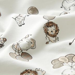 Tela de jersey de algodón Animales de fiesta – marfil, 