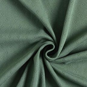 Jersey de punto fino con patrón de agujeros – verde oscuro, 