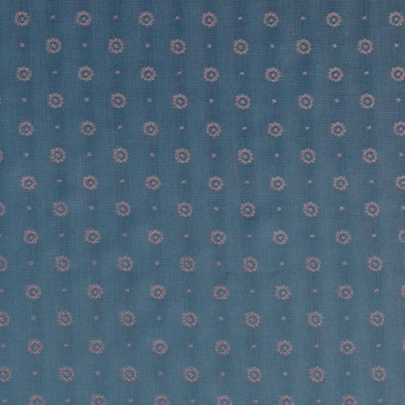 Tela de forro Jacquard Changée de flores y lunares – azul vaquero,  image number 1