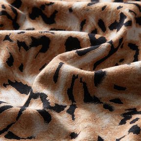 Tela de jersey de viscosa Estampado de leopardo abstracto – marrón claro/negro, 