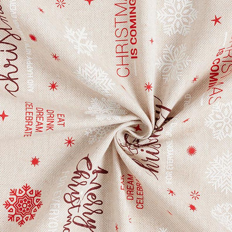 Tela decorativa Panama media Merry Christmas – beige/rojo oscuro,  image number 3