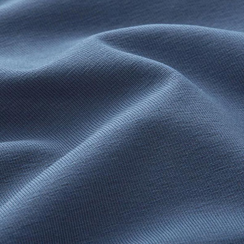 Tela de jersey de algodón Uni mediano – azul vaquero,  image number 4