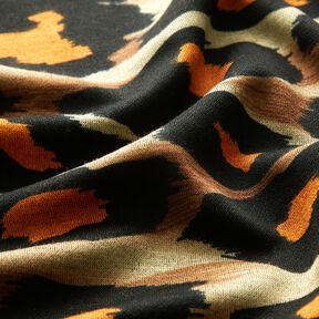Tela de jersey de viscosa Grandes manchas de leopardo – marrón/naranja, 