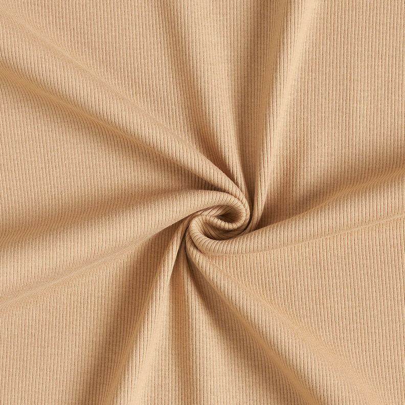 Textura fina Tela de jersey de algodón – beige,  image number 1