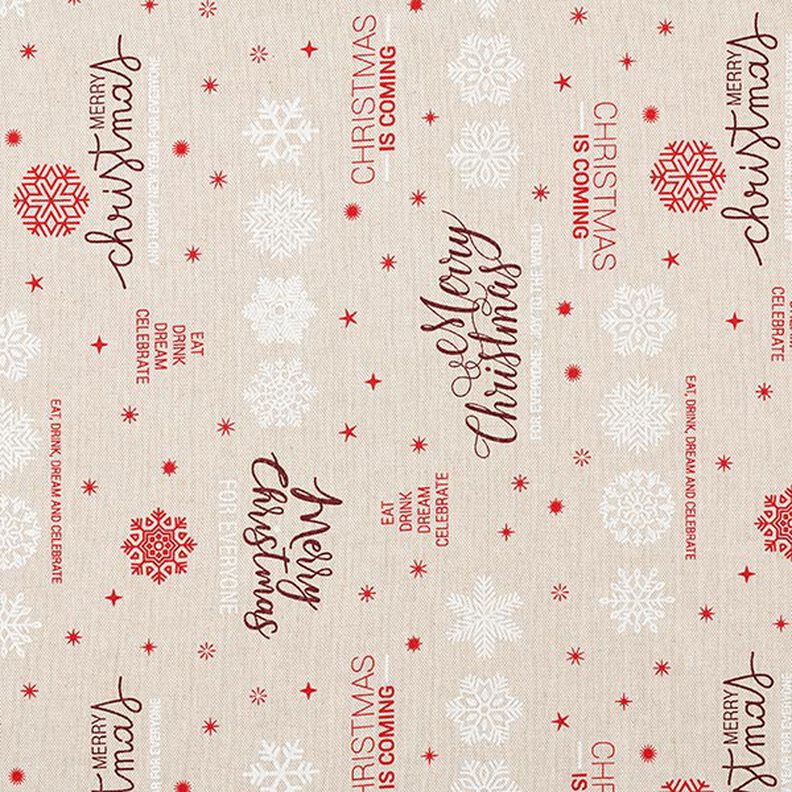 Tela decorativa Panama media Merry Christmas – beige/rojo oscuro,  image number 1