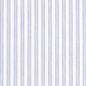 Tela de algodón rayas bicolor – blanco/azul claro, 